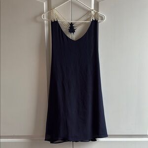 Paper Crane Navy Chainlink Strap Dress (Size S)